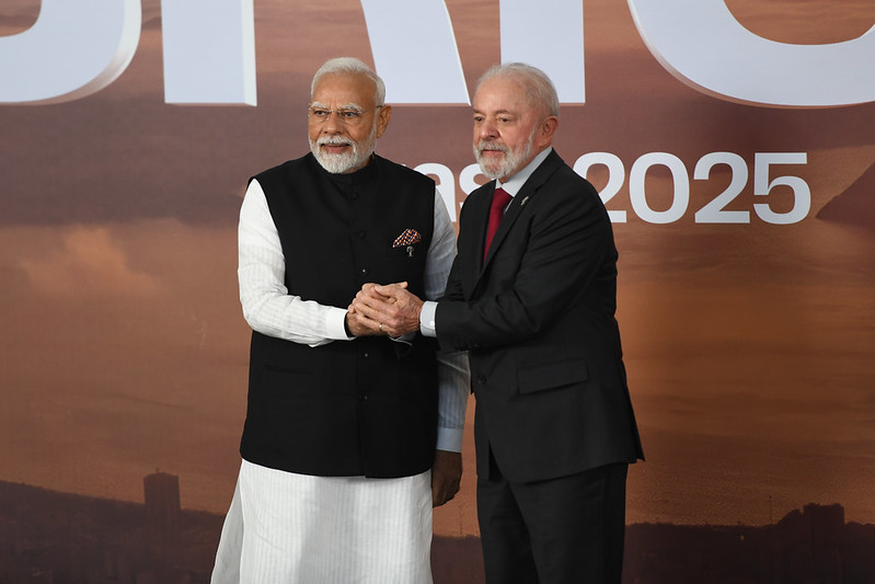 premiér Nárendra Módí (Indie) a prezident Lula da Silva (Brazílie)