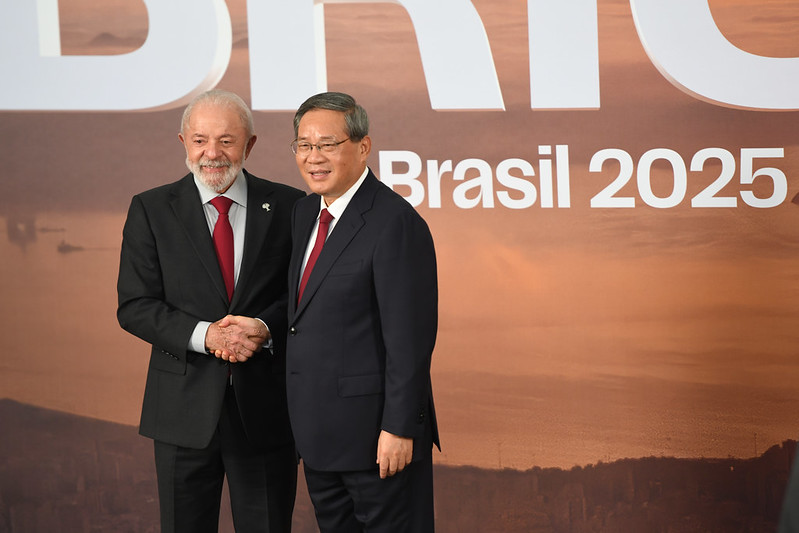 prezident Lula da Silva (Brazílie) a premiér Li Qiang (Čína)